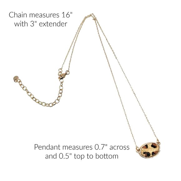 Fashion Statement Necklace Animal Skin Print 16" with Extender - Picture 2 of 4